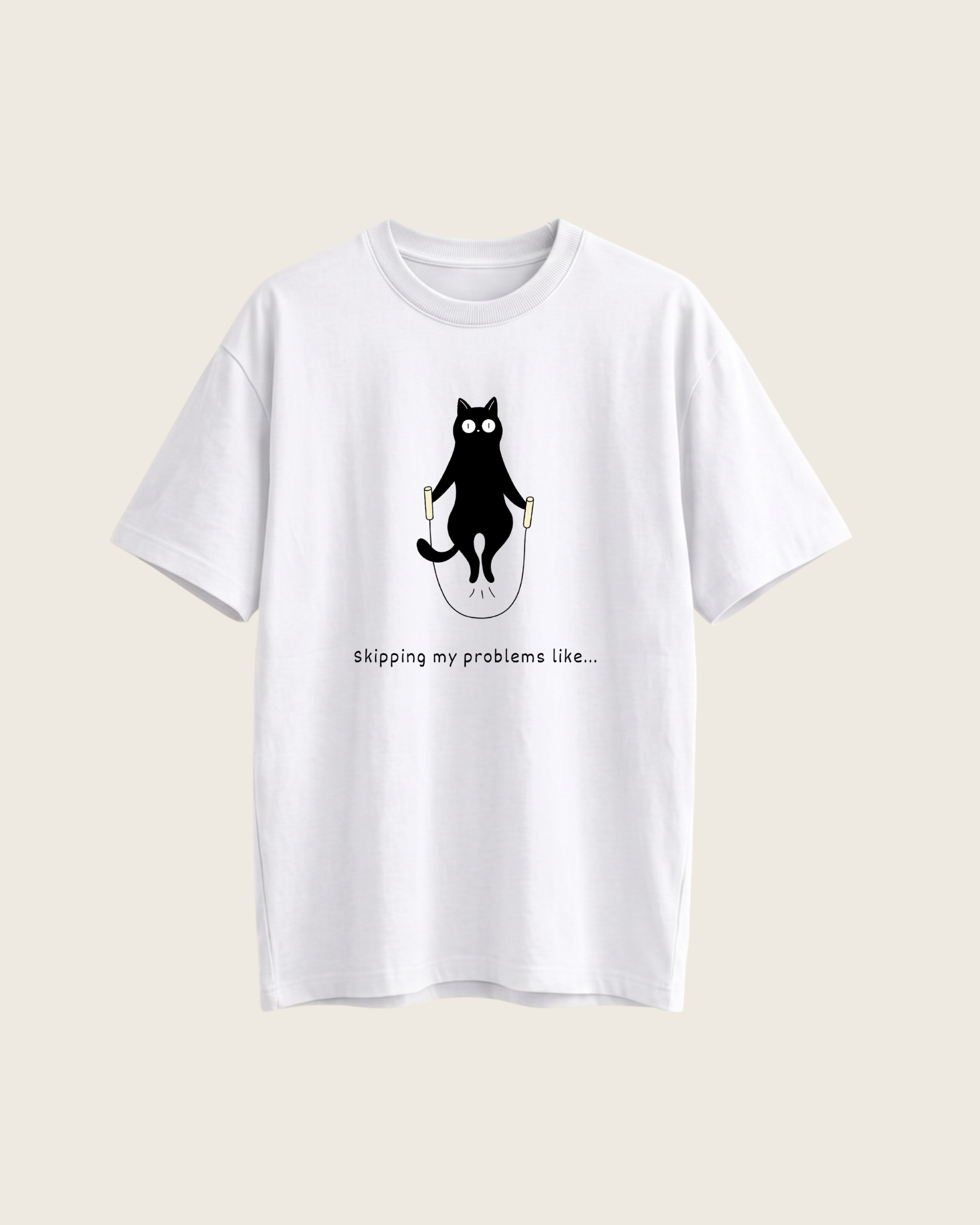 Skipping Cat - White