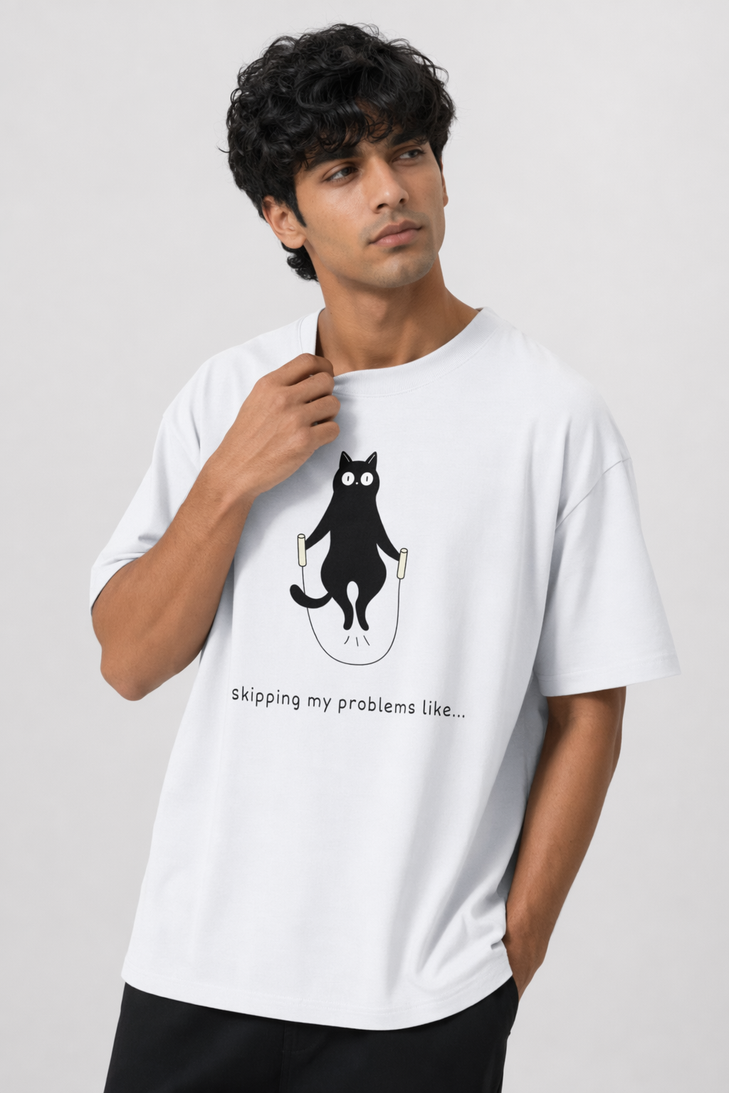 Skipping Cat - White
