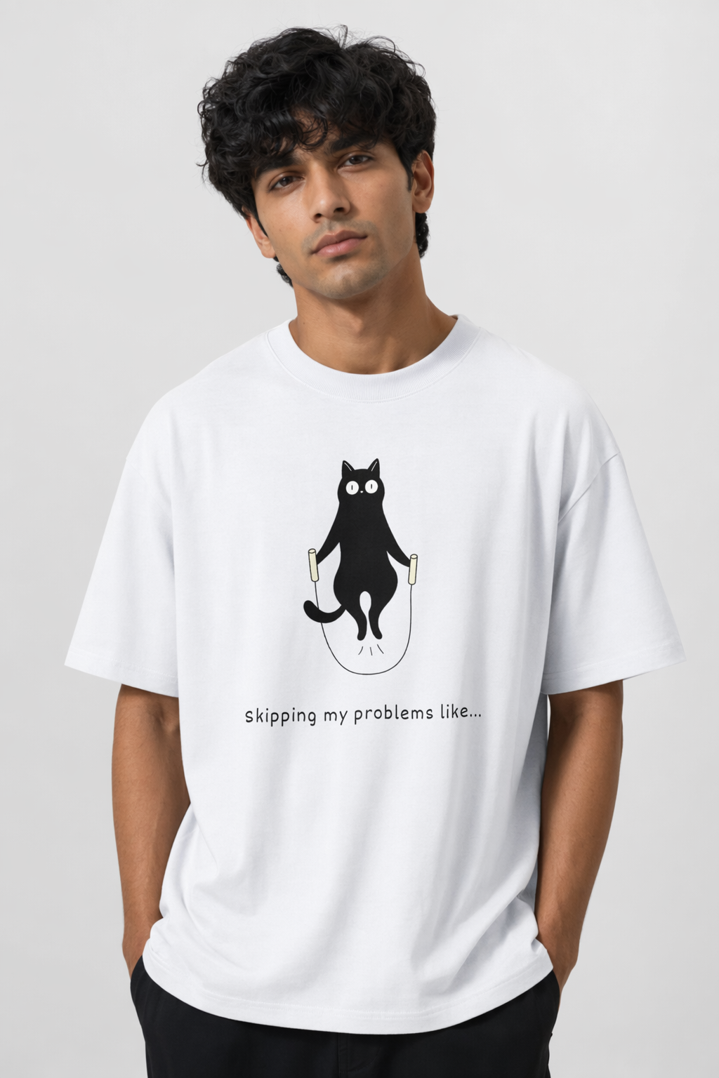 Skipping Cat - White